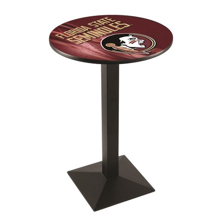 Holland Bar Stool Co 36" Blk Wrinkle Florida State (Head) Pub Table, 36" dia. Top L217B3636FSU-HD-D2